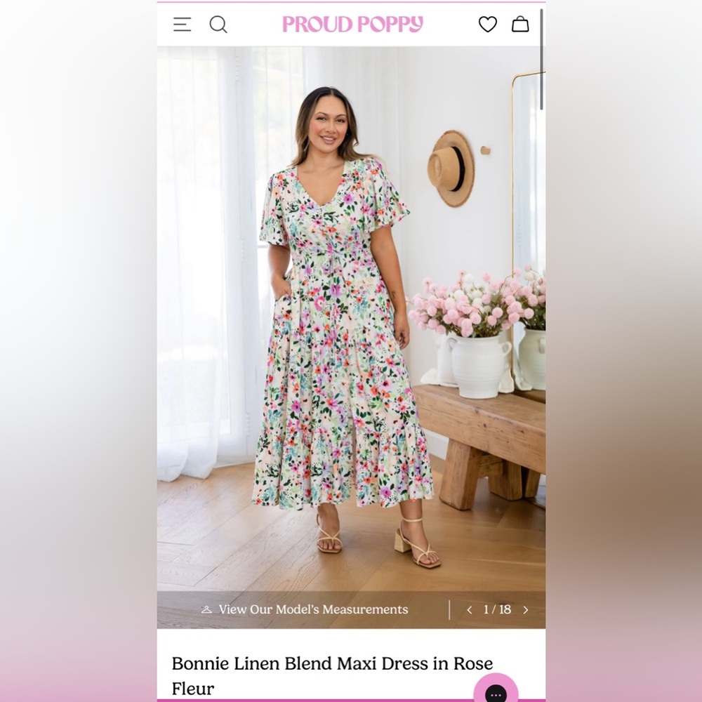 Proud Poppy Bonnie Linen Blend Maxi Dress in Rose Fleur